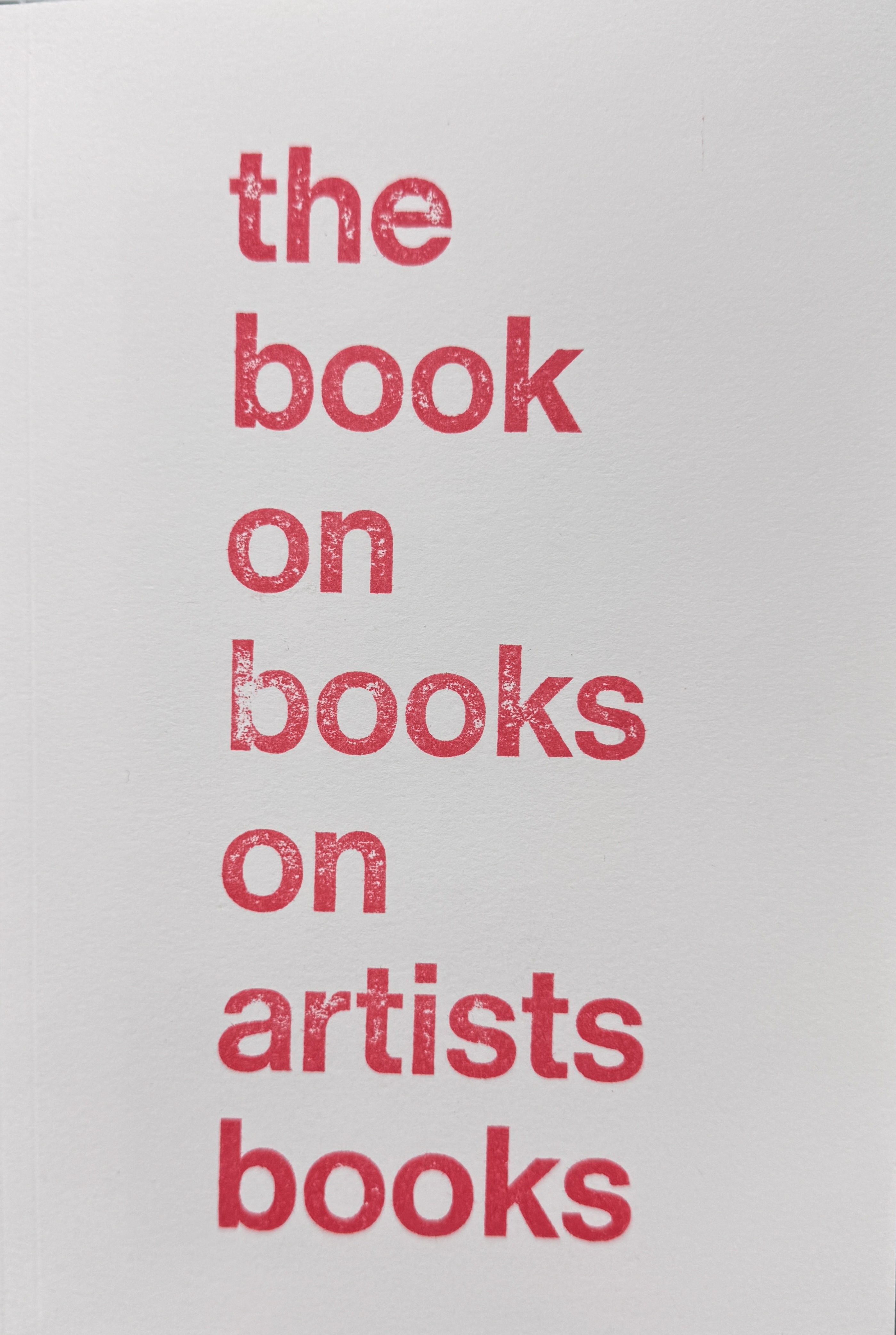 Cover of The Book on Books on Artists Books