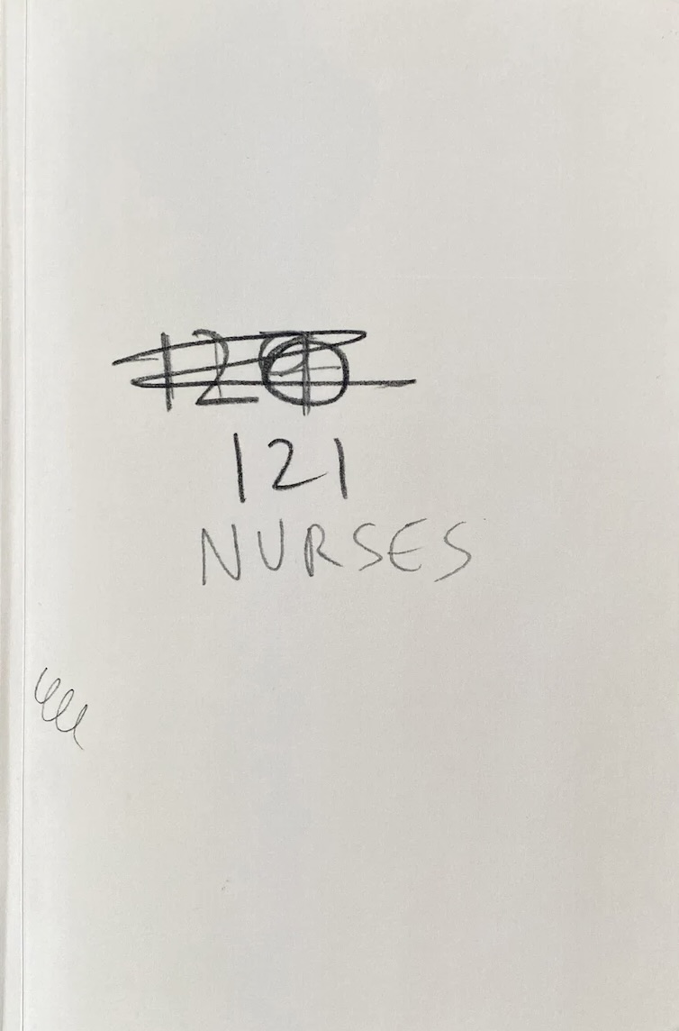 120 crossed out, 121 nurses+