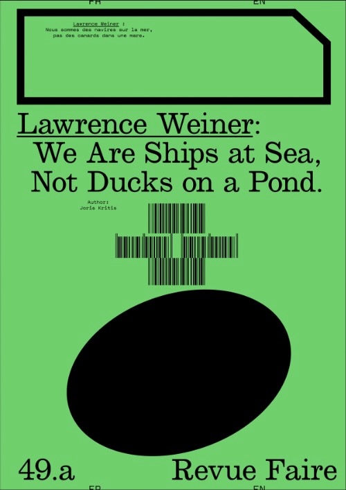 Cover of Revue Faire: 49: Lawrence Weiner