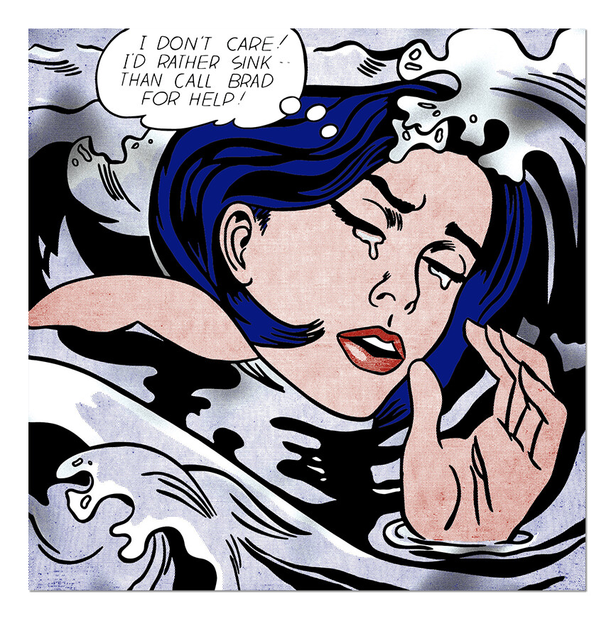 Drowning Girl Sticker